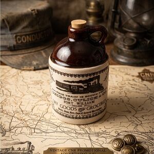 Vintage Beauceware Griggs Culick & Co Fort William Steam Train Pottery Jug